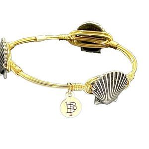 New High Quality Gold Sea Shell Hand Made Wire Wrapped Bangle Gify Bracelet